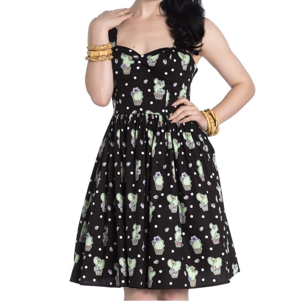 Hell Bunny Cactus Retro Vibe Midi Dress